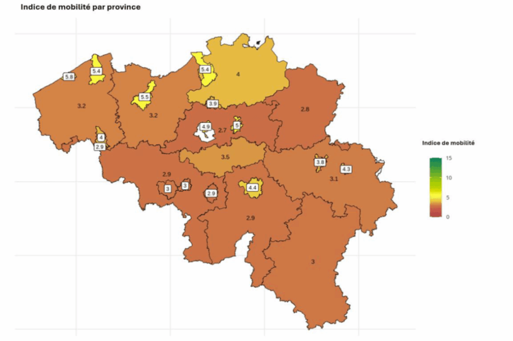 Maps illustrating the indexes by region